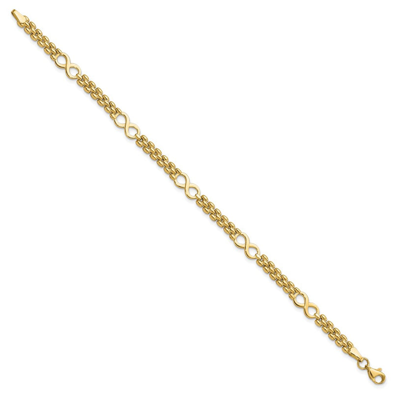 7.5 Inch 14K Polished Infinity And Fancy Link 7.5In Bracelet