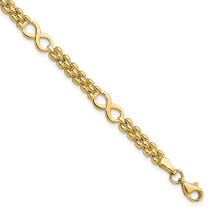 7.5 Inch 14K Polished Infinity And Fancy Link 7.5In Bracelet