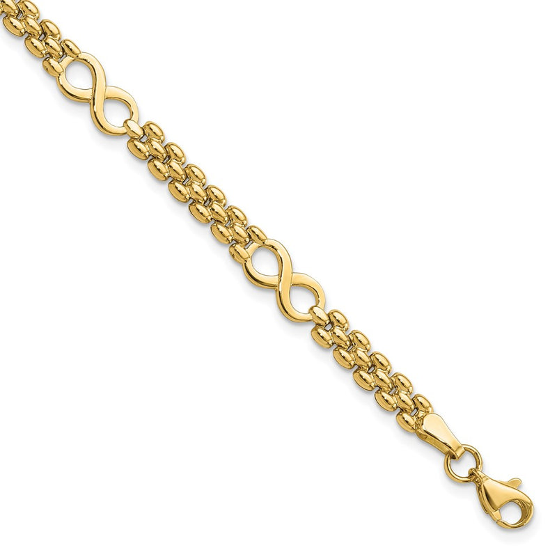 7.5 Inch 14K Polished Infinity And Fancy Link 7.5In Bracelet