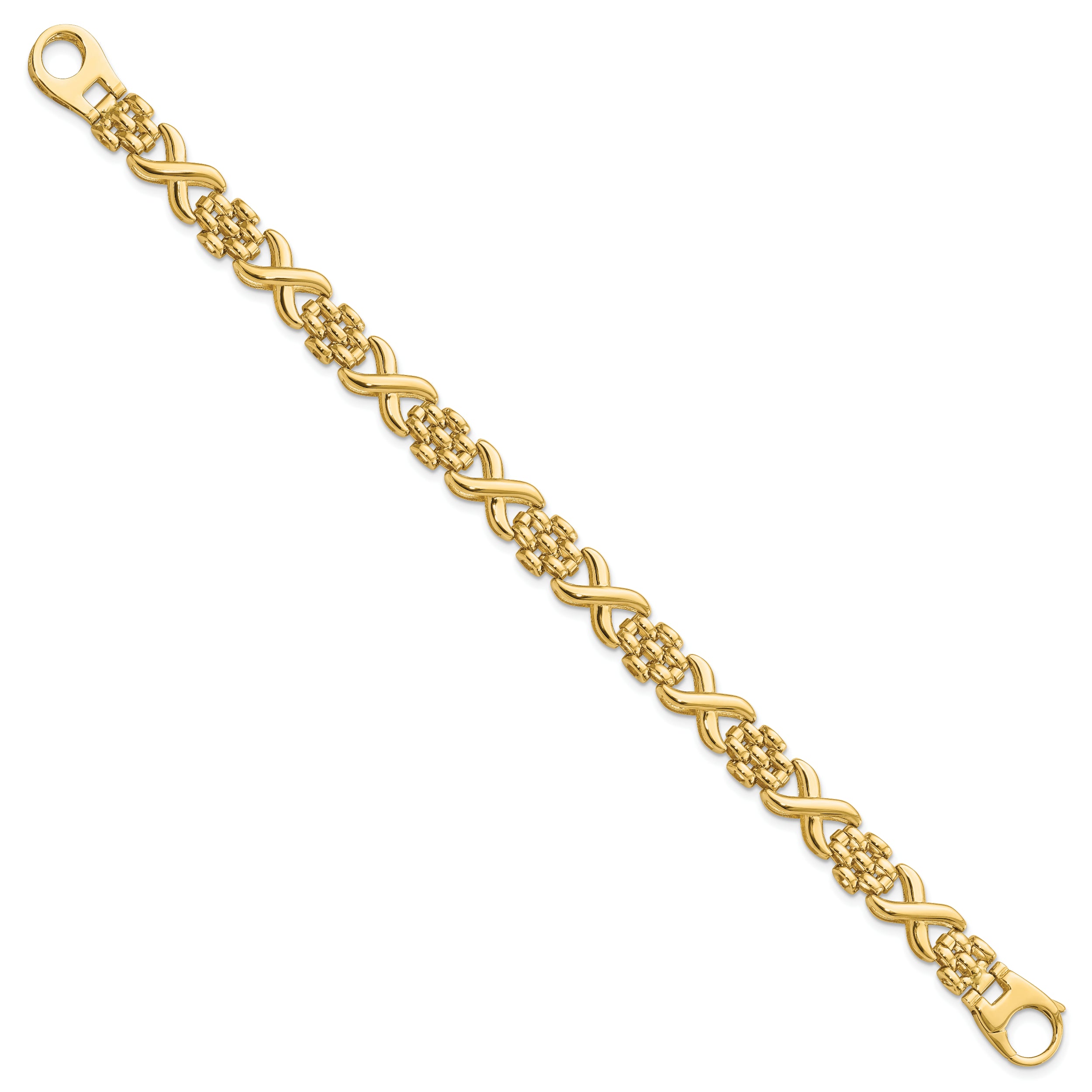 7.5 Inch 14K Polished X And O Fancy Link 7.5In Bracelet