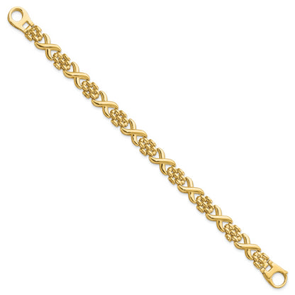 7.5 Inch 14K Polished X And O Fancy Link 7.5In Bracelet