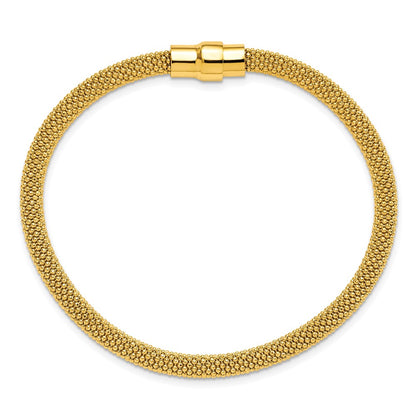 7.5 Inch Sterling Silver Gold-Tone 18K Flash-Plated Magnetic Bracelet