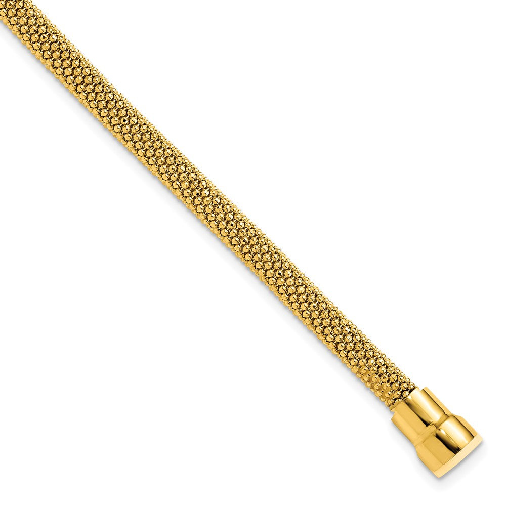 7.5 Inch Sterling Silver Gold-Tone 18K Flash-Plated Magnetic Bracelet