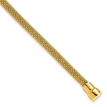 7.5 Inch Sterling Silver Gold-Tone 18K Flash-Plated Magnetic Bracelet
