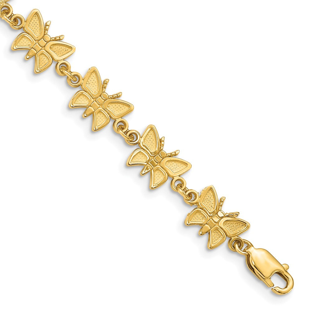 7 Inch 14K Butterfly Bracelet