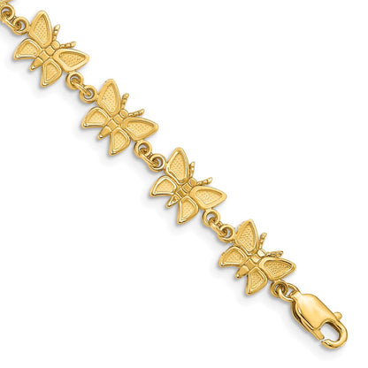 7 Inch 14K Butterfly Bracelet