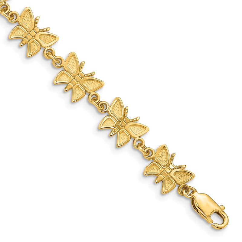 7 Inch 14K Butterfly Bracelet