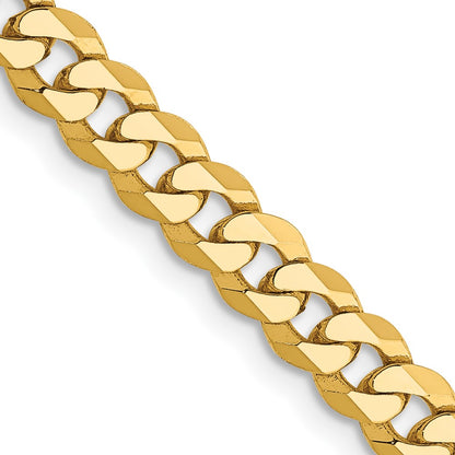 Solid 14K Yellow Gold 18 inch 4.75mm Flat Beveled Curb with Lobster Clasp Chain Necklace