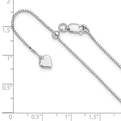 Sterling Silver Adjustable .95mm Box Chain Necklace