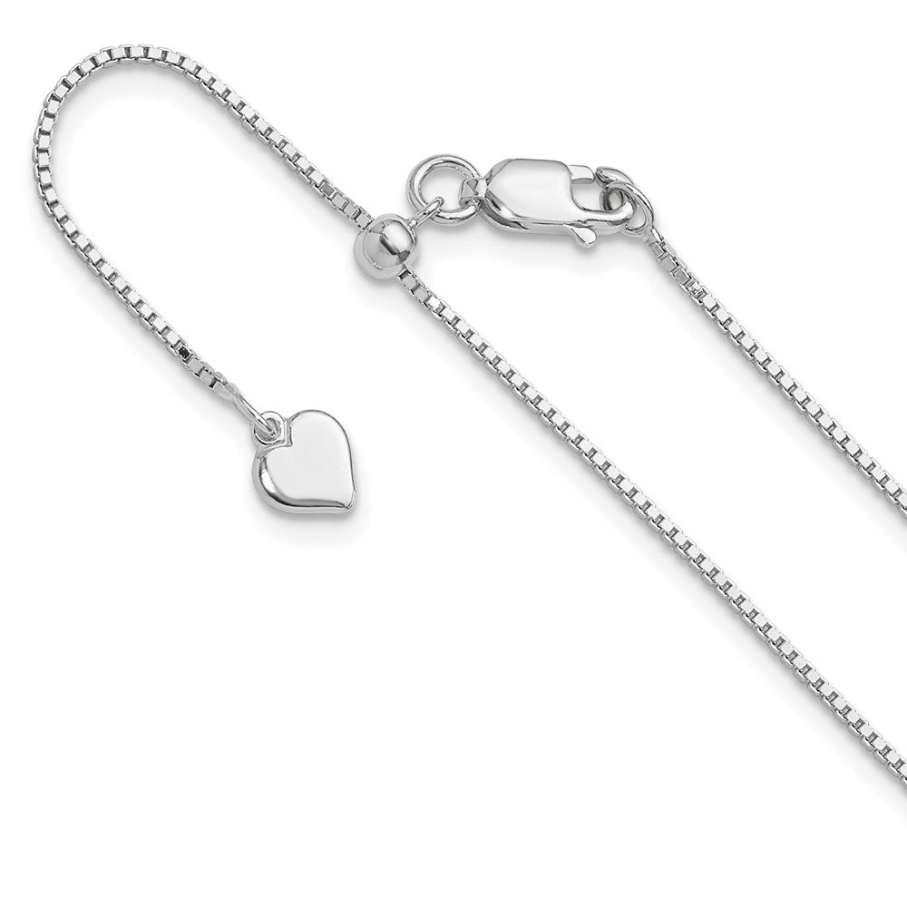 Sterling Silver Adjustable .95mm Box Chain Necklace