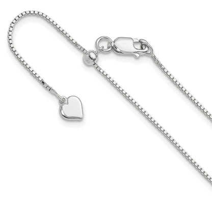 Sterling Silver Adjustable .95mm Box Chain Necklace