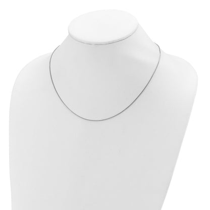 18 Inch Sterling Silver Ss Rh Plated .95mm Box 1In+1In Adjustable Chain Necklace