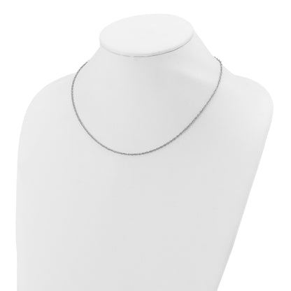 18 Inch Sterling Silver Rh Plated 1.6mm Singapore 1In+1In Adjustable Chain Necklace