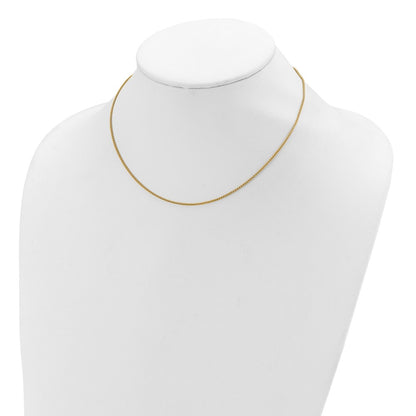 18 Inch Gold Plated Sterling Silver 1.3mm Spiga 1In+1In Adjustable Chain Necklace