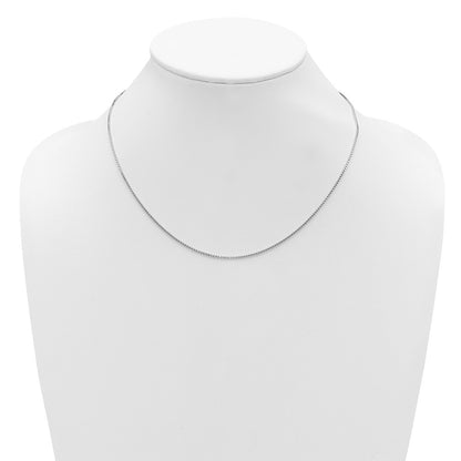 18 Inch Sterling Silver Ss Rh Plated 1.2mm Box 1In+1In Adjustable Chain Necklace