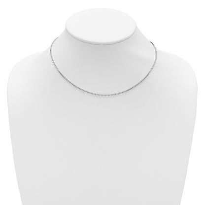 18 Inch Sterling Silver Ss Rh Plated 1.5mm Box 1In+1In Adjustable Chain Necklace