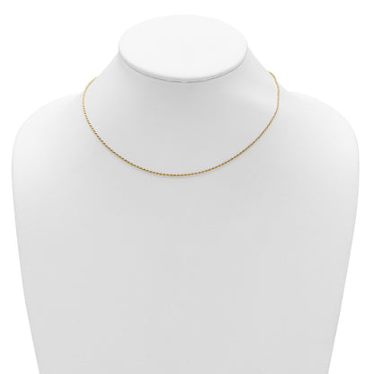 Gold Plated Sterling Silver 1.2mm D/C Rope 1In+1In Adjustable Chai