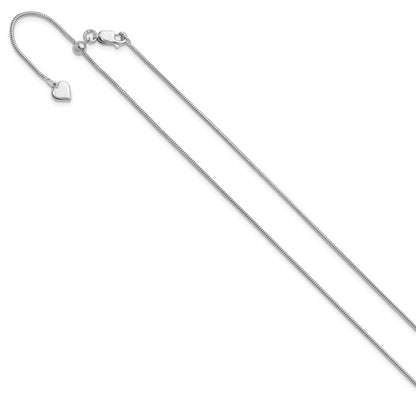 22 Inch Sterling Silver Adjustable 1.1mm Snake Chain