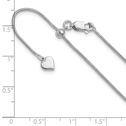 22 Inch Sterling Silver Adjustable 1.1mm Snake Chain