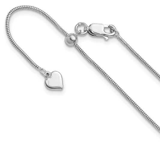 30 Inch Sterling Silver Adjustable 1.1mm Snake Chain