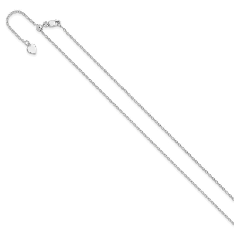 22 Inch Sterling Silver Adjustable 1.4mm Cable Chain Necklace