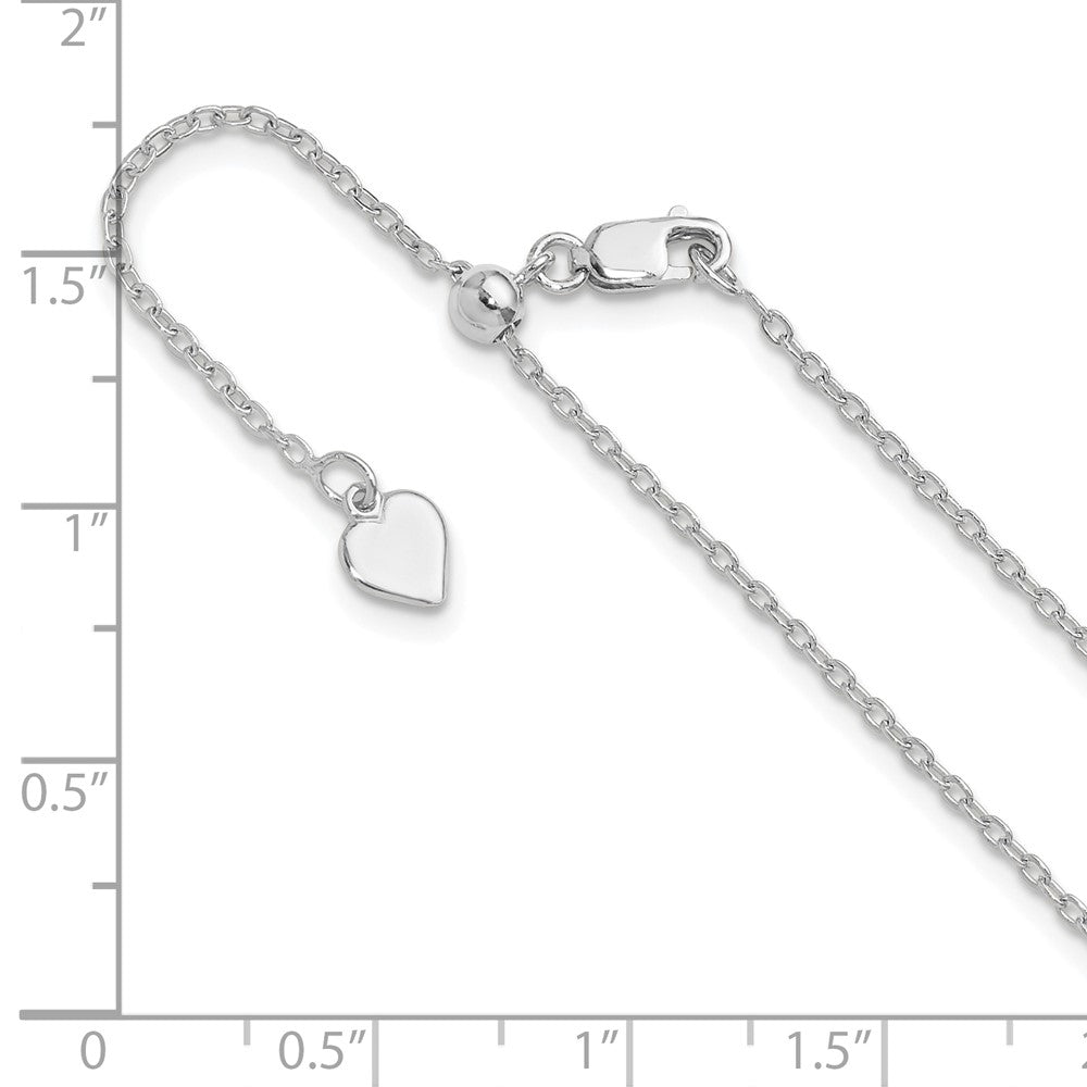 Sterling Silver Adjustable 1.4mm Cable Chain Necklace