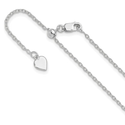 Sterling Silver Adjustable 1.4mm Cable Chain Necklace