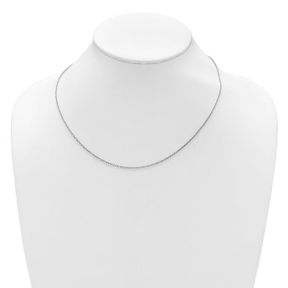 18 Inch Sterling Silver Ss Rh Plate Polish/Dia Cut 1.8mm Cable 1In+1In Adjustable Chain Necklace