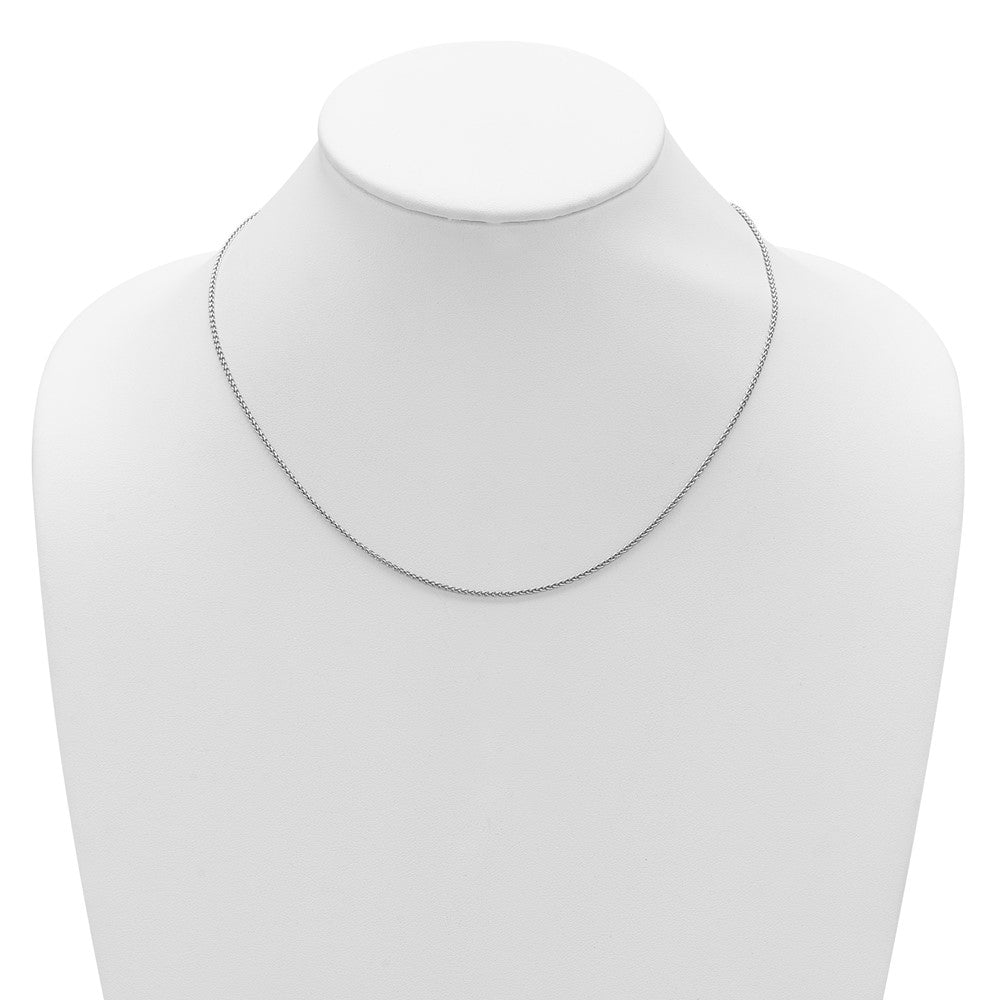 18 Inch Sterling Silver Rh Plated 1.5mm Spiga 1In+1In Adjustable Chain Necklace