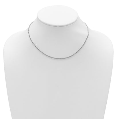 18 Inch Sterling Silver Rh Plated 1.9mm Spiga 1In+1In Adjustable Chain Necklace