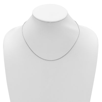 18 Inch Sterling Silver Rh Plt 1.2mm D/C Spiga 1In+1In Adjustable Chain Necklace