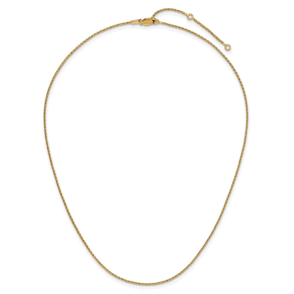 Gold Plated Sterling Silver 1.2mm D/C Spiga 1In+1In Adjustable Cha
