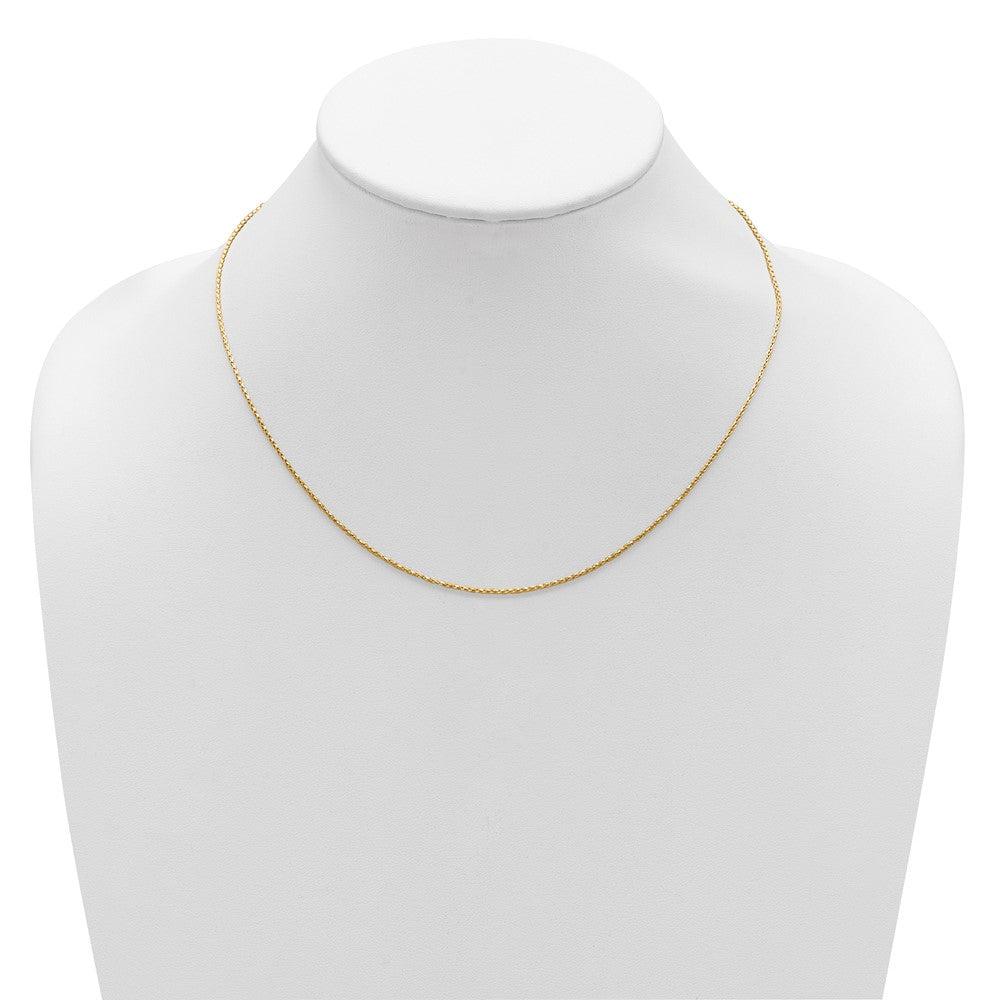 Gold Plated Sterling Silver 1.2mm D/C Spiga 1In+1In Adjustable Cha