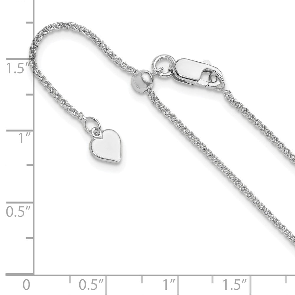 Sterling Silver Adjustable 1.3mm Spiga Chain Necklace