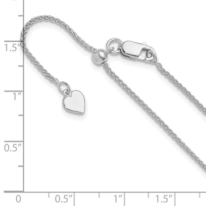 Sterling Silver Adjustable 1.3mm Spiga Chain Necklace