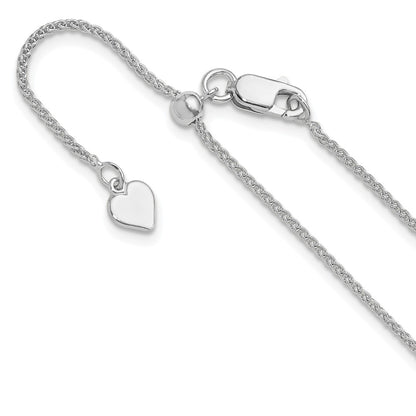 Sterling Silver Adjustable 1.3mm Spiga Chain Necklace