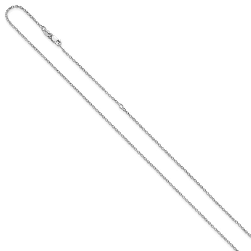 16 Inch Sterling Silver 1.2mm Cable 16In W/2In Ext. Chain
