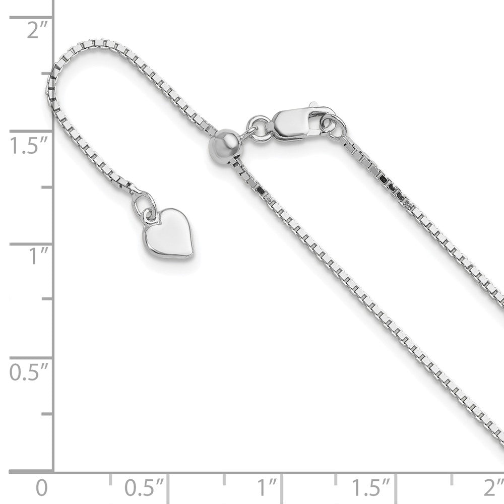 Sterling Silver Adjustable 1.1mm Box Chain Necklace