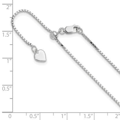 Sterling Silver Adjustable 1.1mm Box Chain Necklace