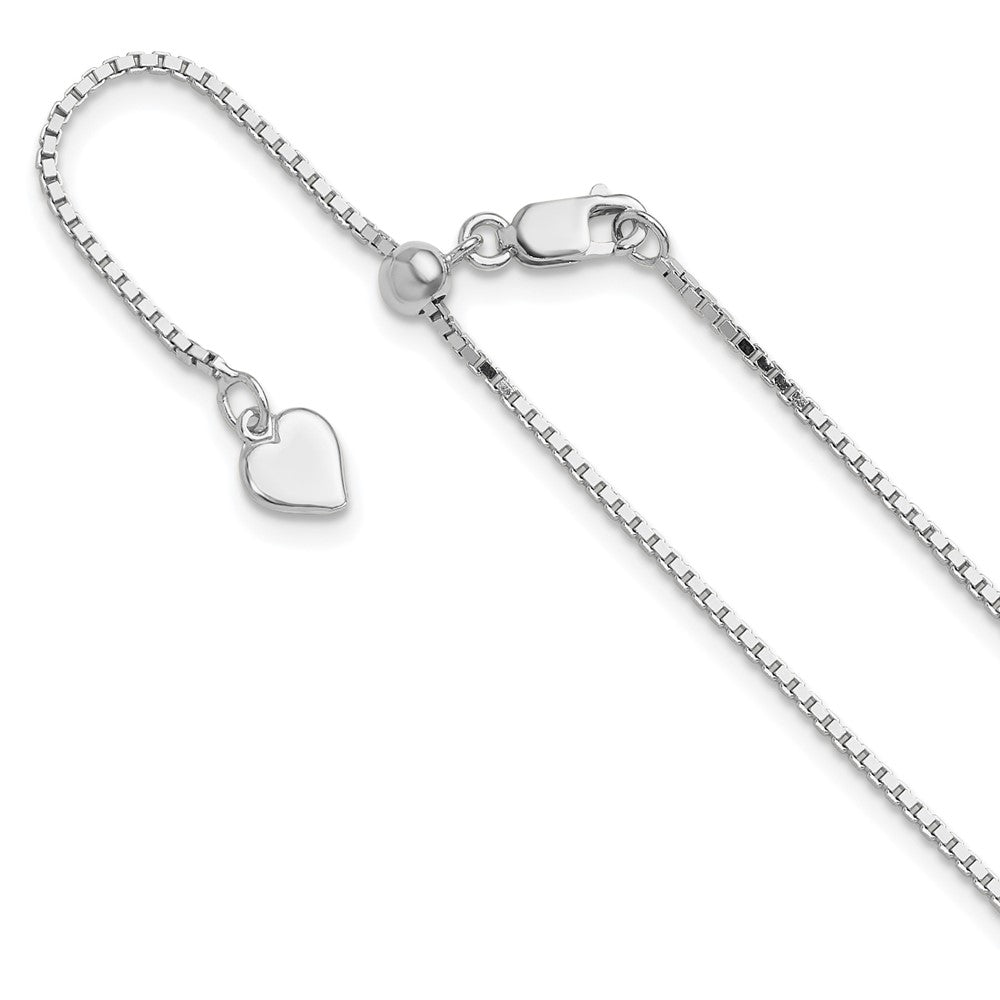 Sterling Silver Adjustable 1.1mm Box Chain Necklace