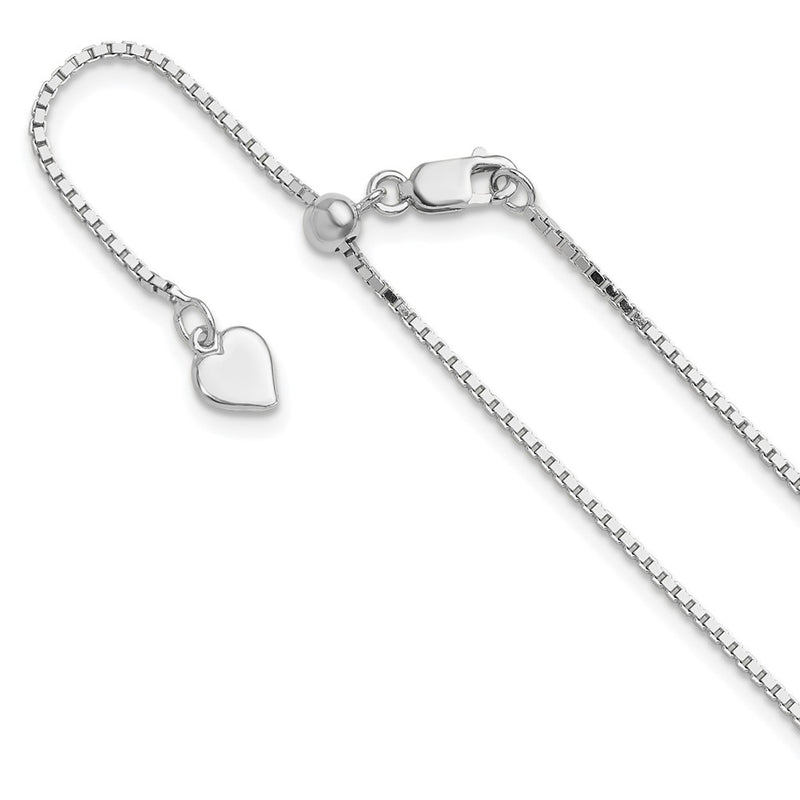 Sterling Silver Adjustable 1.1mm Box Chain Necklace