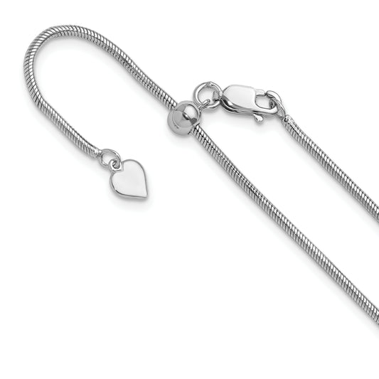 30 Inch Sterling Silver Adjustable 1.6mm Snake Chain