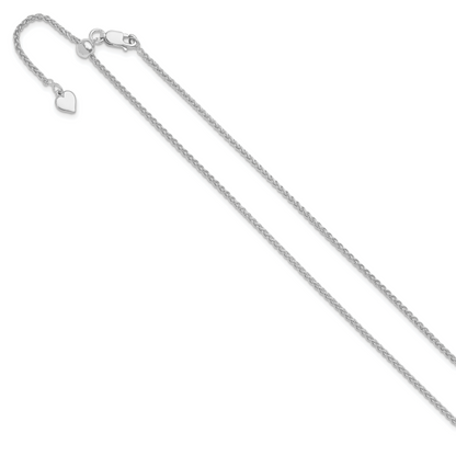 Sterling Silver Adjustable 1.6mm Spiga Chain Necklace