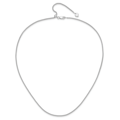 Sterling Silver Adjustable 1.6mm Spiga Chain Necklace