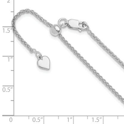 Sterling Silver Adjustable 1.6mm Spiga Chain Necklace