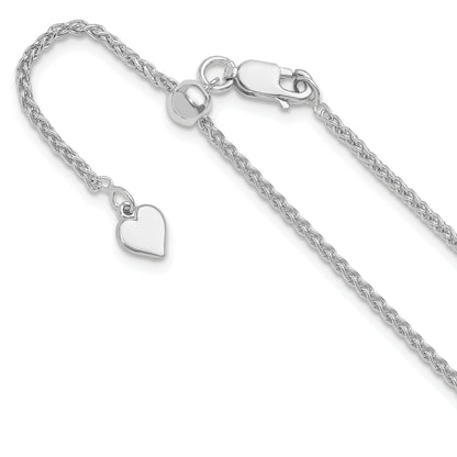 Sterling Silver Adjustable 1.6mm Spiga Chain Necklace