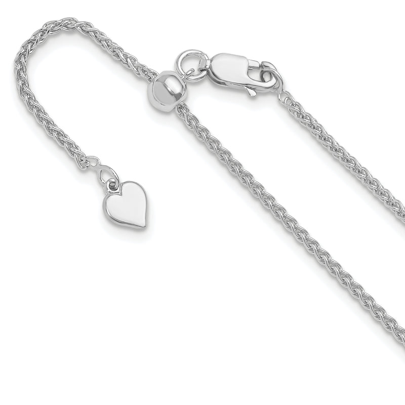 Sterling Silver Adjustable 1.6mm Spiga Chain Necklace