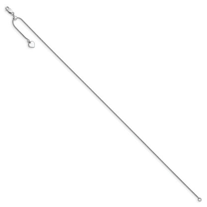 11 Inch Sterling Silver Rh-Plated Adjustable Snake Chain Anklet