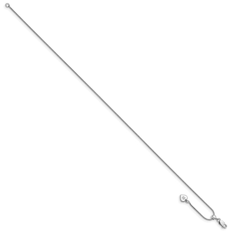 Sterling Silver Rh-Plated Adjustable Snake Chain Bracelet