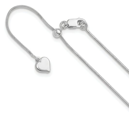 30 Inch Sterling Silver Adjustable .95mm Snake Chain